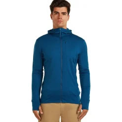 Icebreaker Merino 260 Quantum Herenhoodie met lange mouwen en ritssluiting - Atlantis