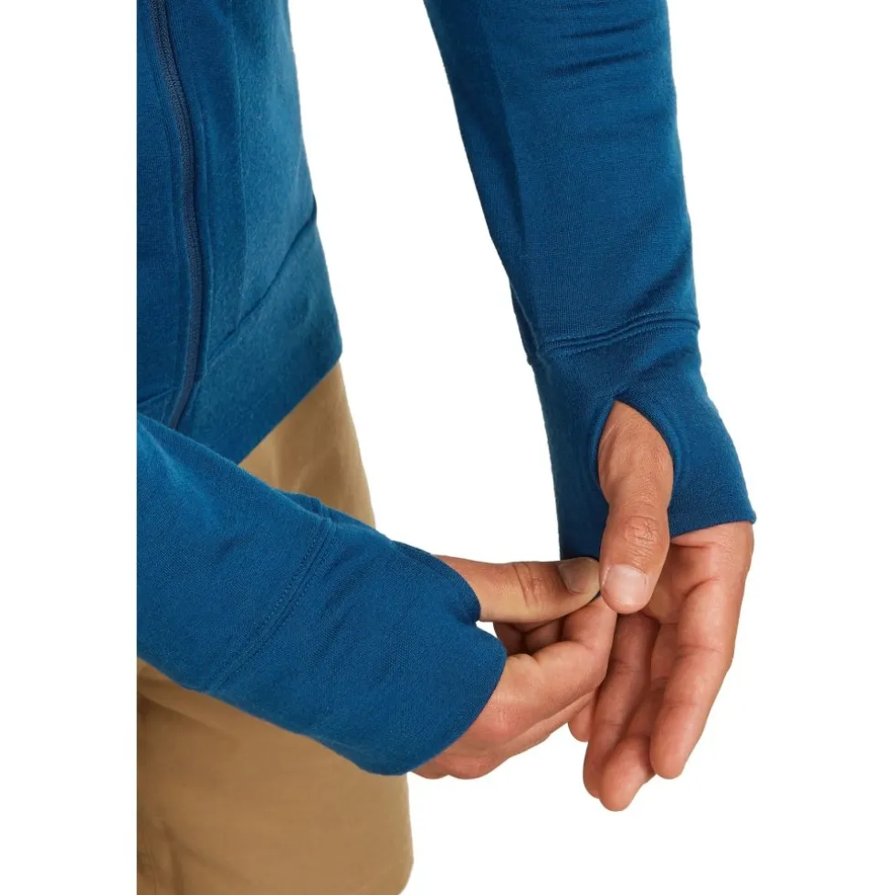 Icebreaker Merino 260 Quantum Herenhoodie met lange mouwen en ritssluiting - Atlantis