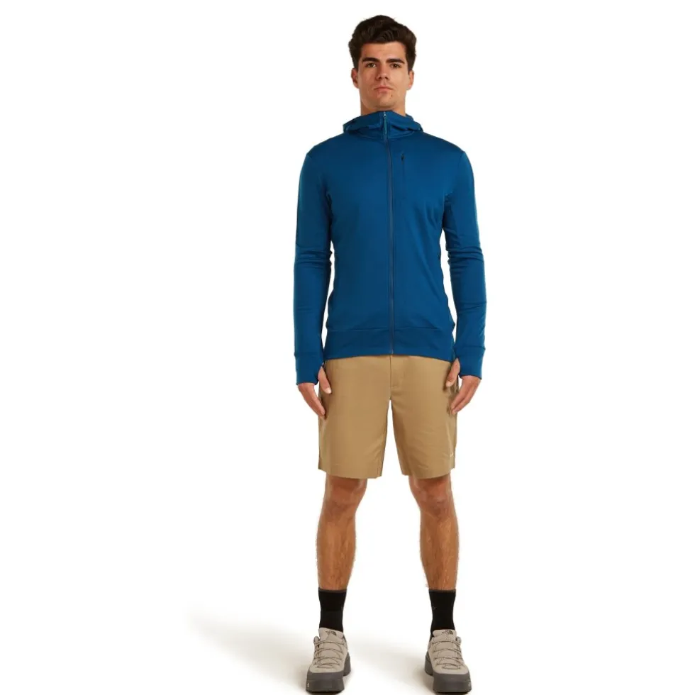 Icebreaker Merino 260 Quantum Herenhoodie met lange mouwen en ritssluiting - Atlantis