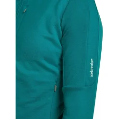 Icebreaker Merino 260 Quantum Hoodie met lange mouwen en ritssluiting voor dames - Tidal Teal
