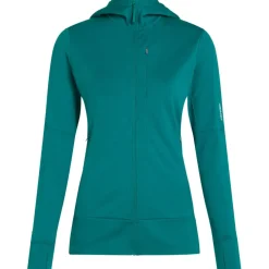 Icebreaker Merino 260 Quantum Hoodie met lange mouwen en ritssluiting voor dames - Tidal Teal