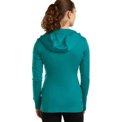 Icebreaker Merino 260 Quantum Hoodie met lange mouwen en ritssluiting voor dames - Tidal Teal