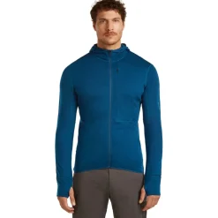 Icebreaker Merino 200 Realfleece™ Descender Herenhoodie met lange mouwen en ritssluiting - Atlantis/Arctic