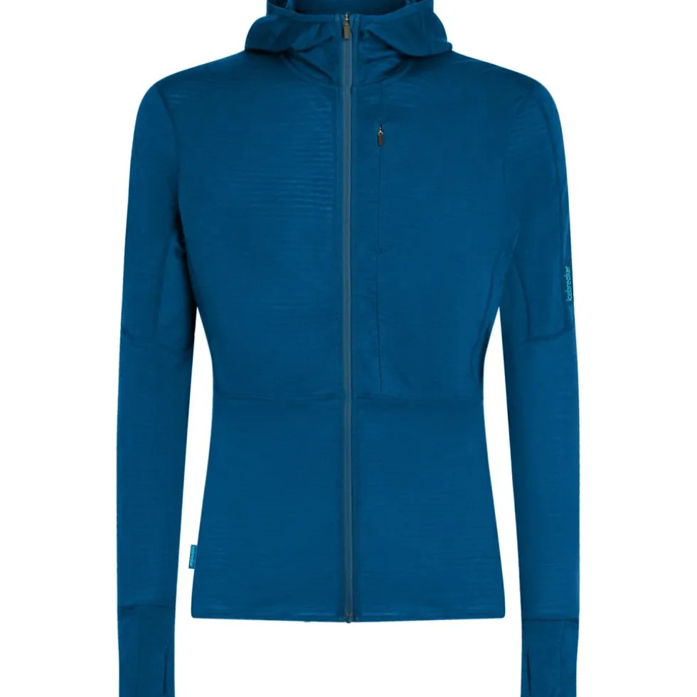 Icebreaker Merino 200 Realfleece™ Descender Herenhoodie met lange mouwen en ritssluiting - Atlantis/Arctic