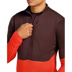 Shirts & Midlayers < Icebreaker Merino 200 Reafeece™ Descender Heren shirt met ange mouwen en have ritssuiting - Java/Fervid