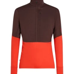 Shirts & Midlayers < Icebreaker Merino 200 Reafeece™ Descender Heren shirt met ange mouwen en have ritssuiting - Java/Fervid