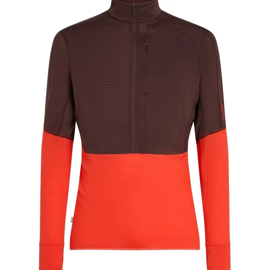 Shirts & Midlayers < Icebreaker Merino 200 Reafeece™ Descender Heren shirt met ange mouwen en have ritssuiting - Java/Fervid