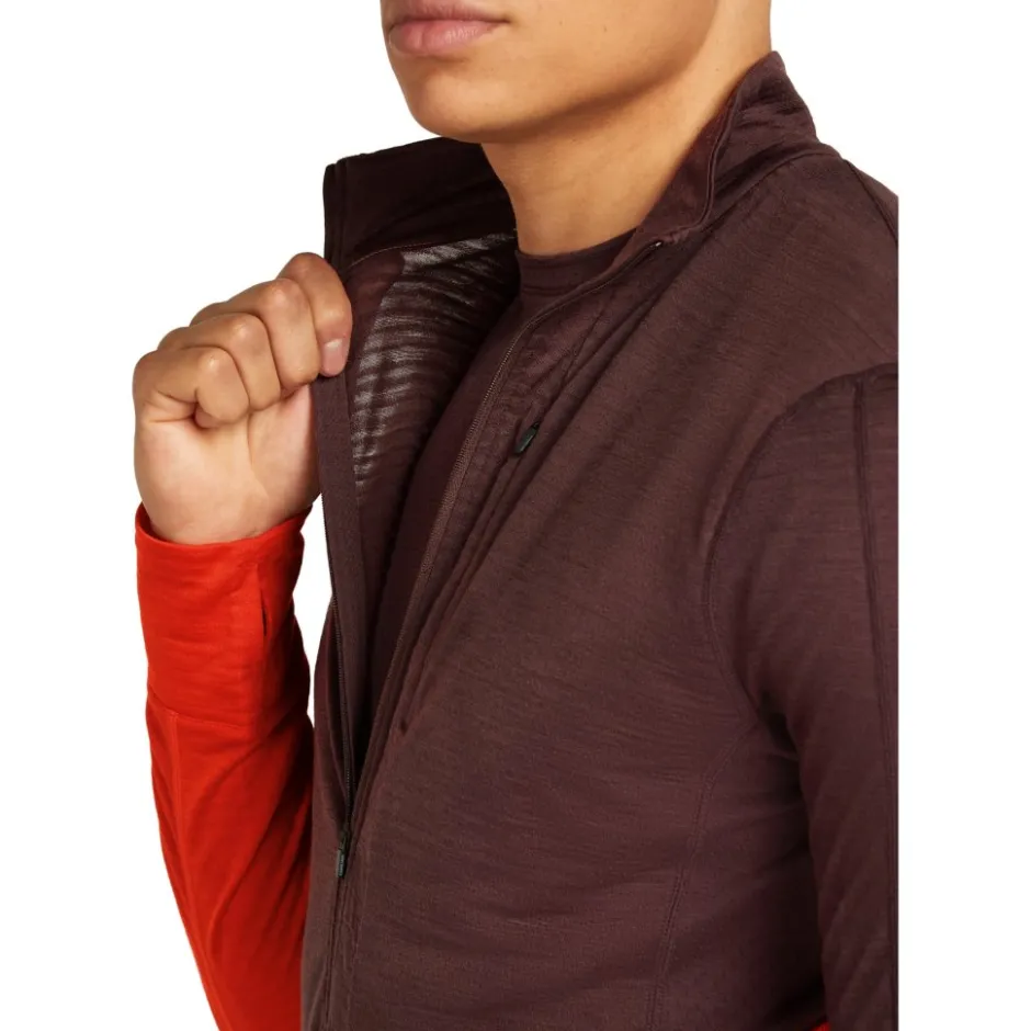 Shirts & Midlayers < Icebreaker Merino 200 Reafeece™ Descender Heren shirt met ange mouwen en have ritssuiting - Java/Fervid