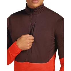 Shirts & Midlayers < Icebreaker Merino 200 Reafeece™ Descender Heren shirt met ange mouwen en have ritssuiting - Java/Fervid