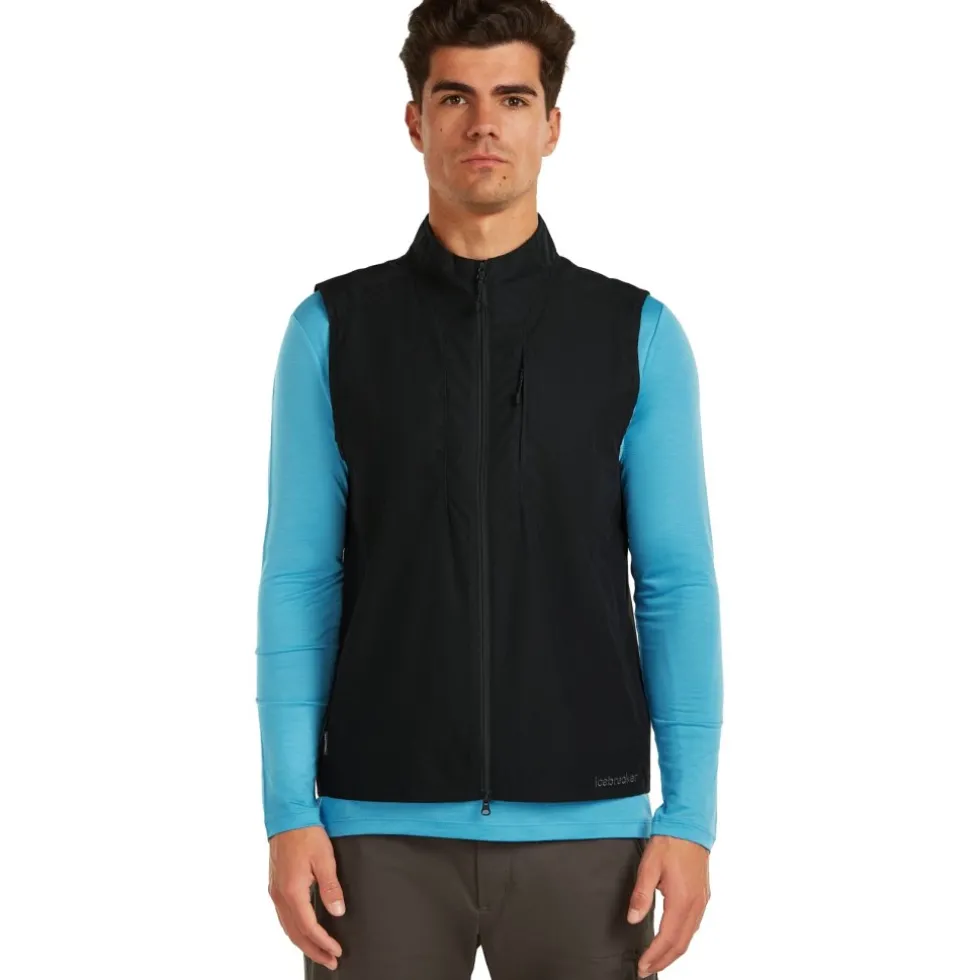 Icebreaker Merino Shell+™ Cotton Elevation Winbreaker Vest Heren - Black