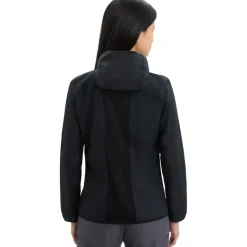 Jassen & Vesten < Icebreaker hell+™ Merino Cotton Windbreaker Dame - Zwart