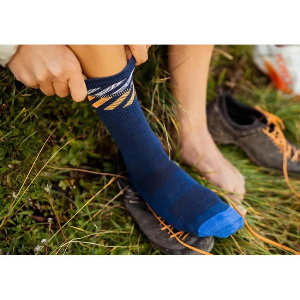 INCYLENCE Merino Light Lanes Sokken - Navy Orange