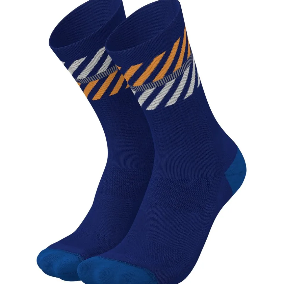 INCYLENCE Merino Light Lanes Sokken - Navy Orange