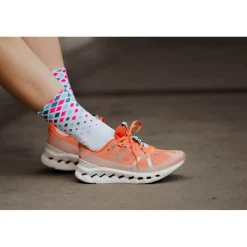 INCYLENCE Running Crystals Hardloopsokken - Wit Pink Cyan