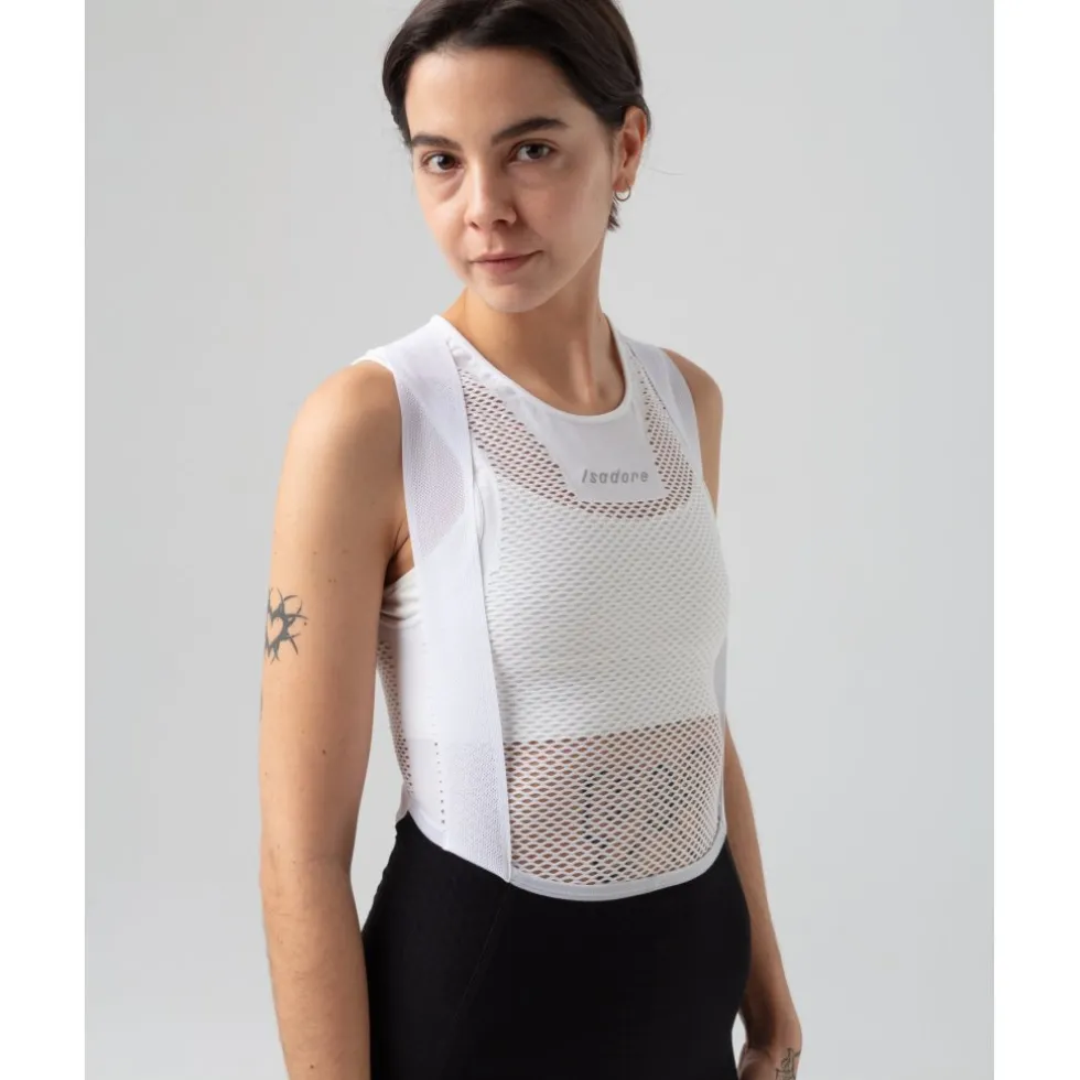 Isadore Seamless Baselayer zonder mouwen Unisex - Wit
