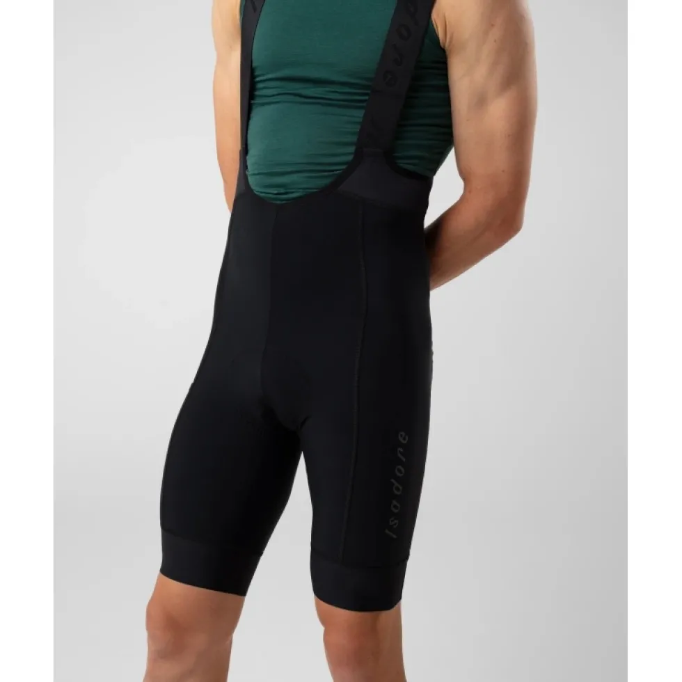 Isadore Signature Thermal Fietsshort met Bretels Heren - zwart