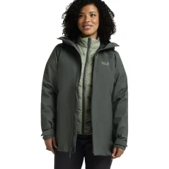 Jack Wolfskin Icecape 3In1 Donsjas Dames Rds - slate green