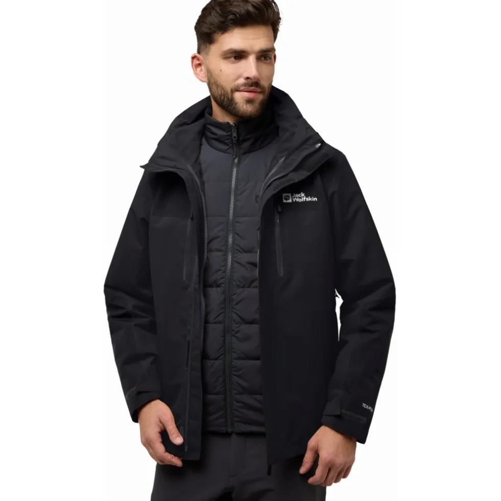 Jack Wolfskin Jasper 3In1 Jas Heren - zwart