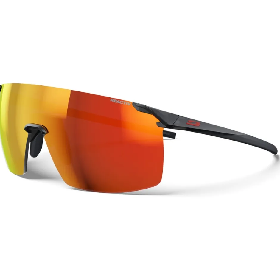 Mtb-Brillen|Racefietsbrillen < Julbo Faster M Zonnebrillen - Black / Yellow / Multilayer Red - Reactiv 1-3 Light Amplifier