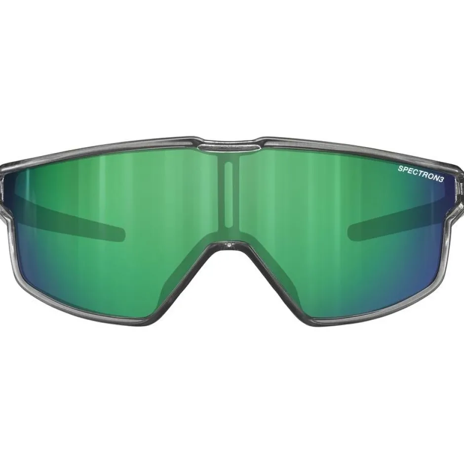 Mtb-Brillen|Brillen Kinderen < Julbo Fury Mini Bril Kinderen - Shiny Translucent Gray - Green Flash Spectron 3