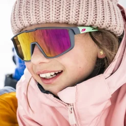 Brillen Kinderen < Julbo Fury S Junior Zonnebrillen - Grey / Mint - Pink Flash Spectron 3
