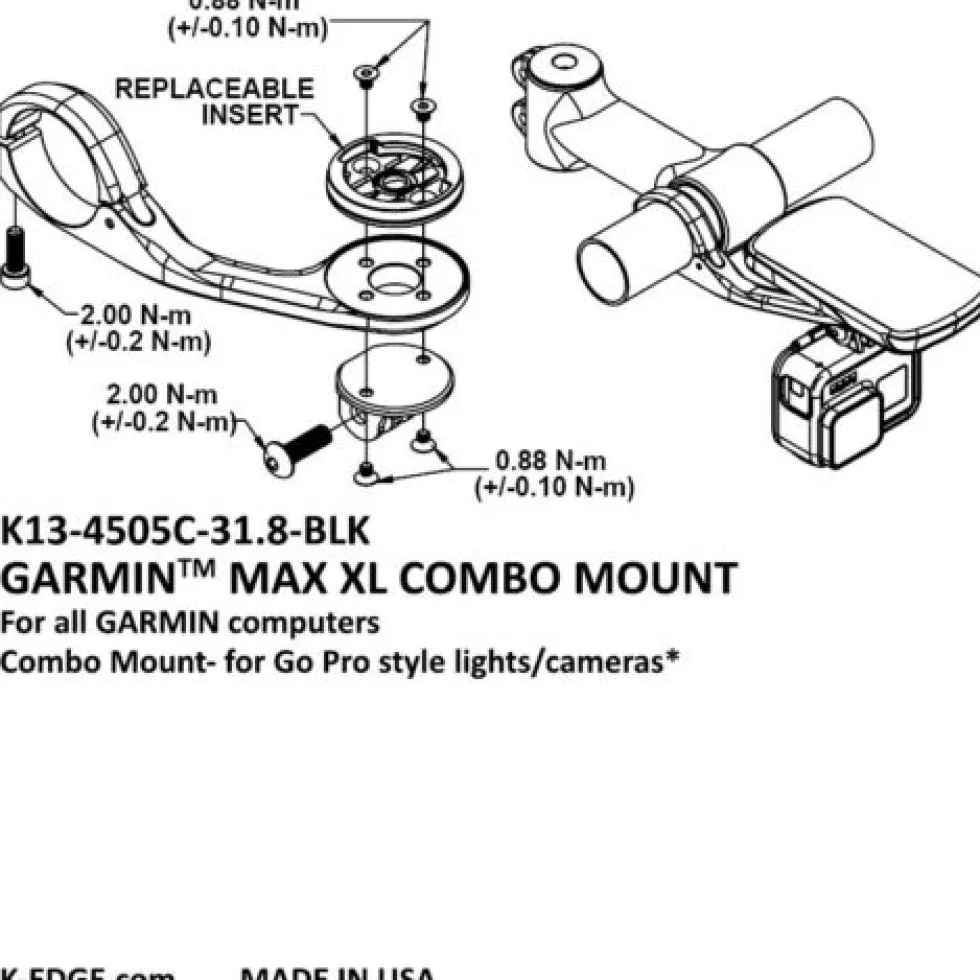 K-Edge Garmin MAX XL Combo Fietscomputer-Houder - 35.0mm