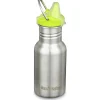 Klean Kanteen Kid Classic Waterfles + Sippy Dop - 355ml - brushed stainless