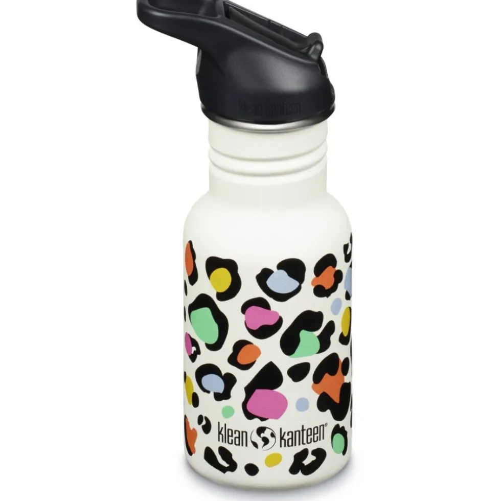 Klean Kanteen Kid Classic Flip Sport Cap Drinkfles - 355ml - leopard print