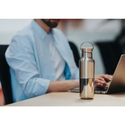 Bidons|Outdoor Flessen & Thermosflessen < Klean Kanteen RISE Reflect VI Isolatiebeker 592 ml met bamboe-lusdop - brushed stainless