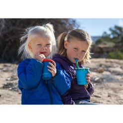 Outdoor Flessen & Thermosflessen < Klean Kanteen Roestvrij staal drinkbeker Kid Cup 296 ml met rietje + deksel - paisley purple