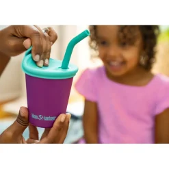 Outdoor Flessen & Thermosflessen < Klean Kanteen Roestvrij staal drinkbeker Kid Cup 296 ml met rietje + deksel - paisley purple