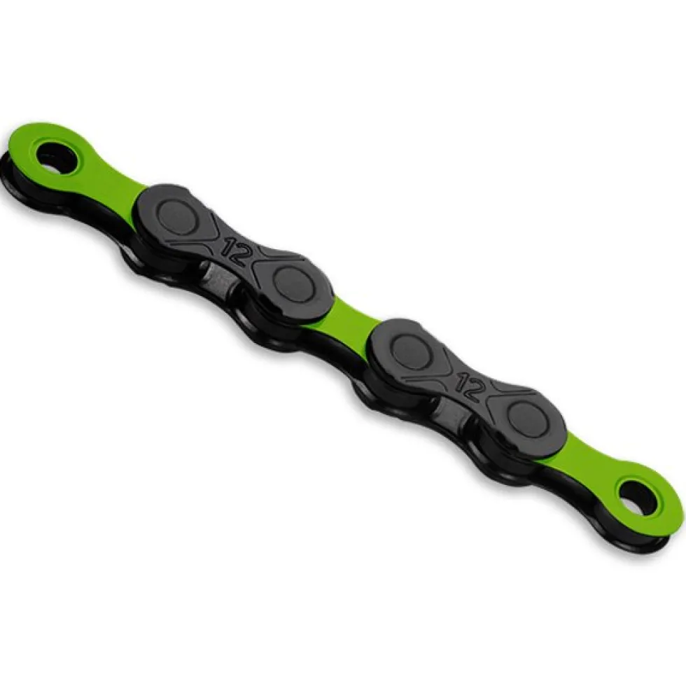 KMC DLC 12 Chain - 12-speed - black/green