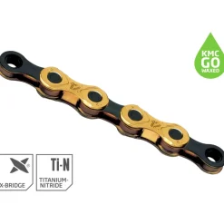 KMC X Ketting - WAXED | TiN Gold | 12-voudig - goud/zwart