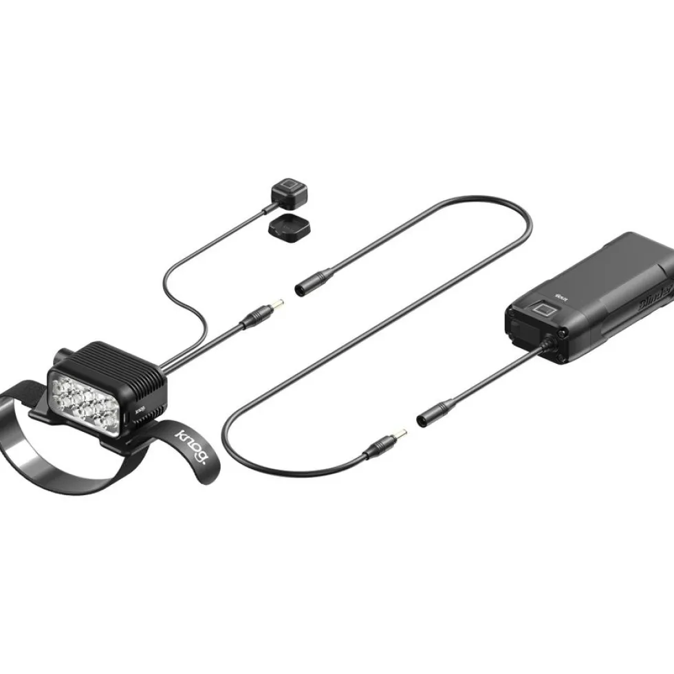 Knog Blinder X Action 2300 Fietslamp Vooraan + Powerbank 10.000mAh + Helmhouder - zwart