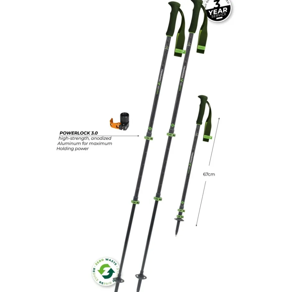 Wandel- & Trailrunning-Stokken < Komperdell Carbon EVO Zero Trekkingstokken (Paar) - groen
