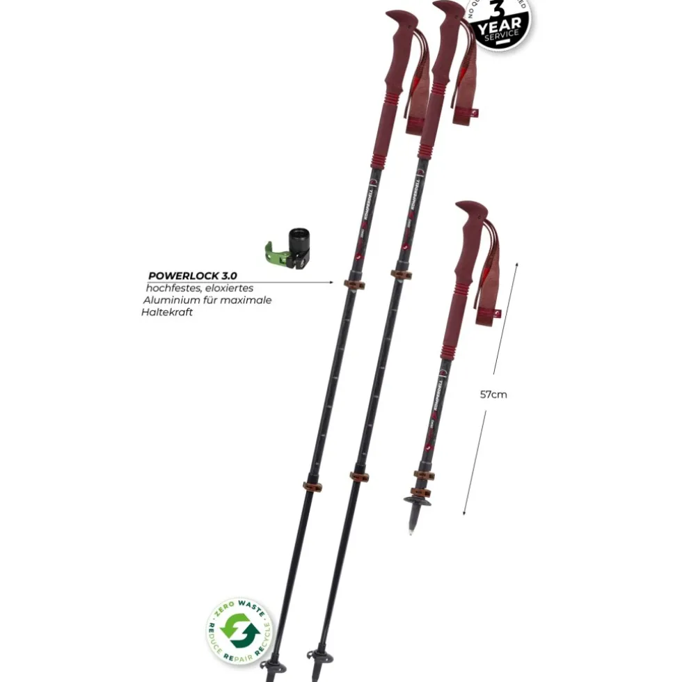 Komperdell Carbon Pro Zero Compact Trekkingstokken (Paar) - malbec