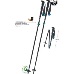 Komperdell FX Lite Carbon Vario Approach Compact Trekkingstokken (Paar) - blauw