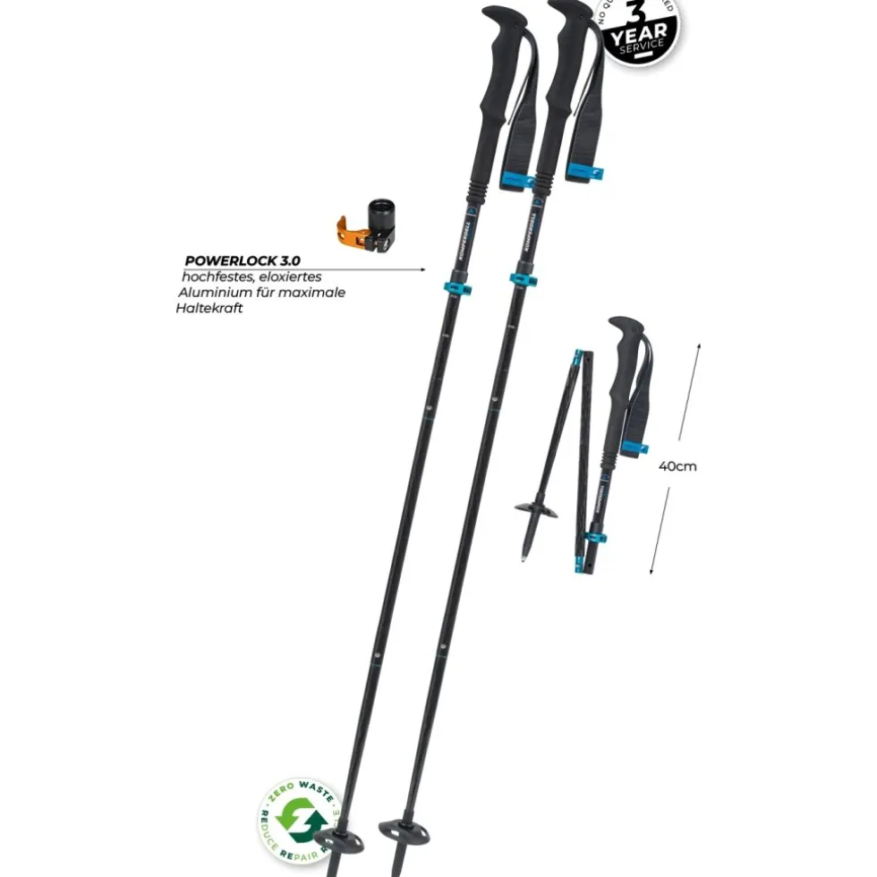 Komperdell FX Lite Carbon Vario Approach Compact Trekkingstokken (Paar) - blauw
