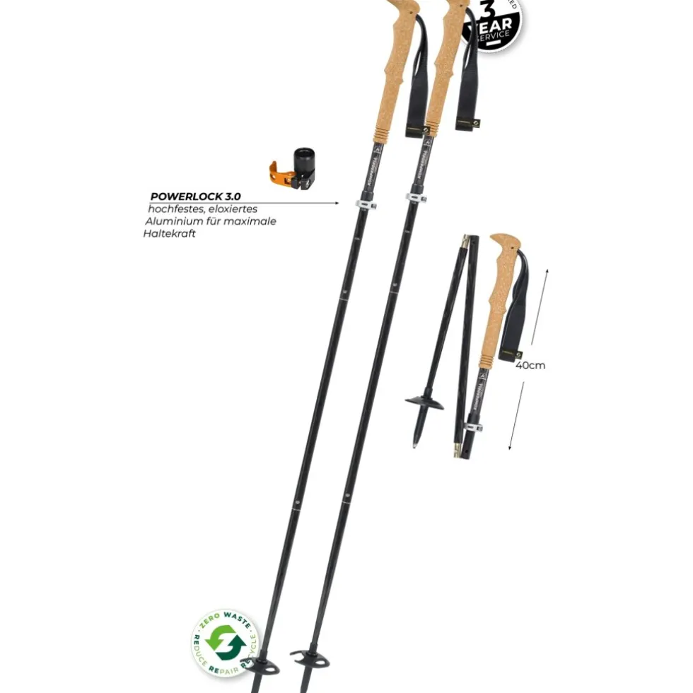 Komperdell FX Lite Carbon Vario Summit Trekkingstokken (Paar) - titan