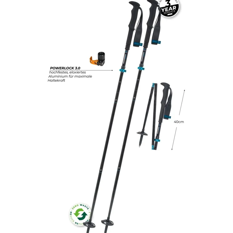Komperdell FX Lite Carbon Vario Approach Trekkingstokken (Paar) - blauw