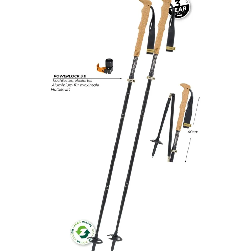 Komperdell FX Lite Carbon Vario Summit Compact Trekkingstokken (Paar) - titan