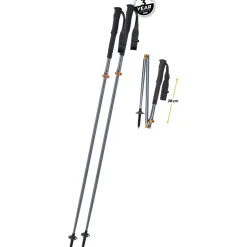 Wandel- & Trailrunning-Stokken < Komperdell FX Lite TI Vario Compact Trekkingstokken (Paar) - zilver/oranje