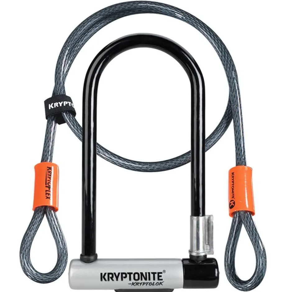 Beugelsloten < Kryptonite KryptoLok Standard U-Slot 100x225mm + Kryptoflex Luskabel 120cm