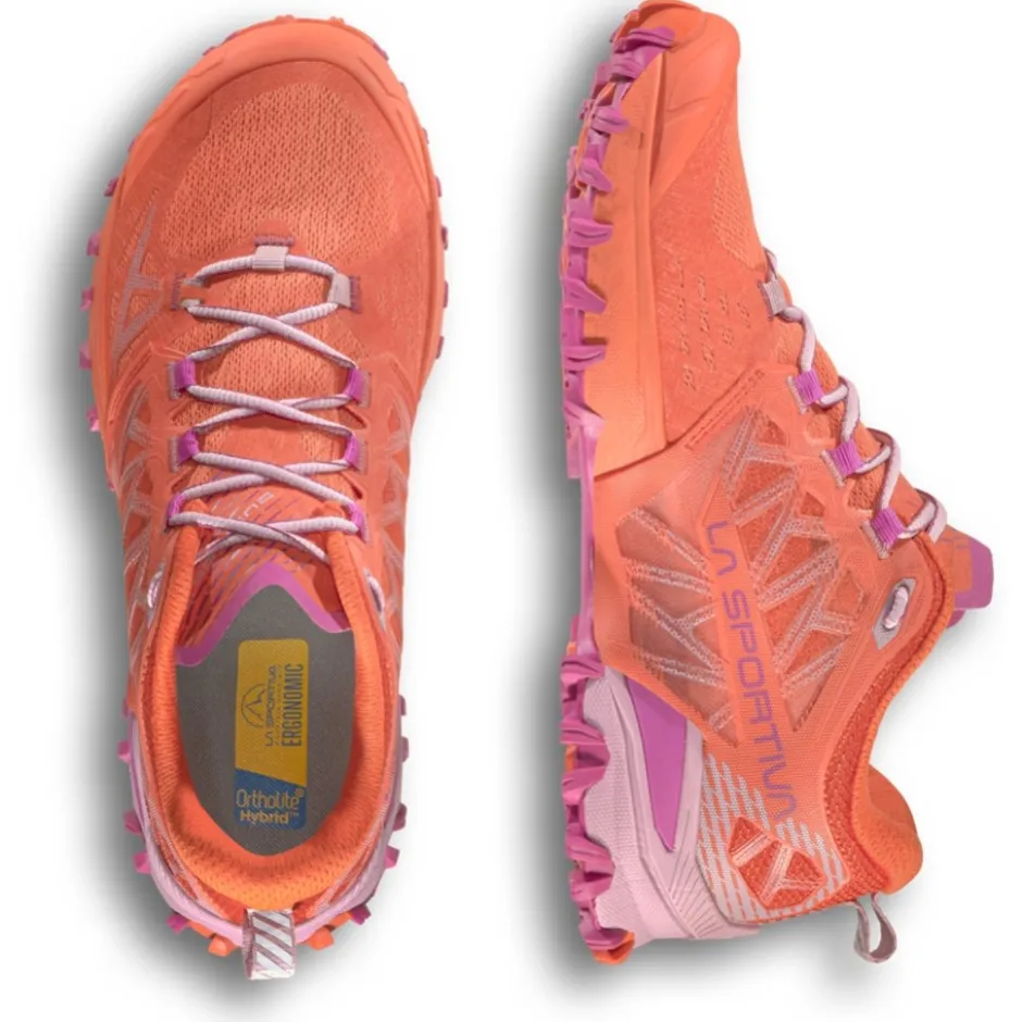 Hardloopschoenen Dames|Schoenen < La Sportiva Bushido III GTX Hardloopschoenen Dames - Cherry Tomato/Rose