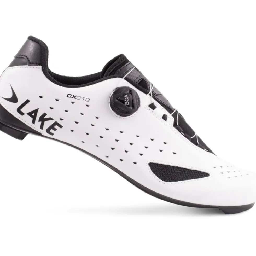Lake CX219 Racefietsschoenen Heren - Breed - wit/zwart