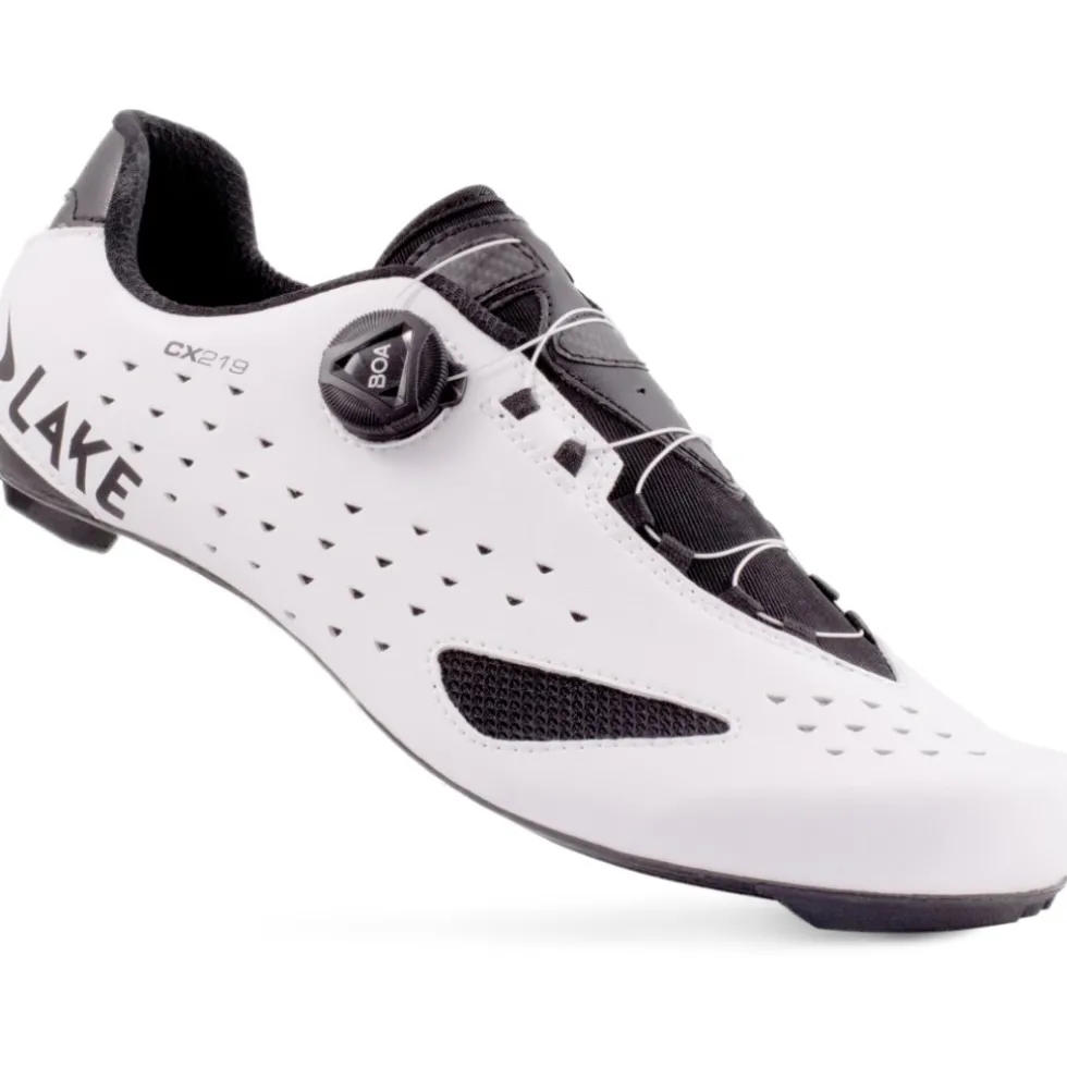 Lake CX219 Racefietsschoenen Heren - Breed - wit/zwart
