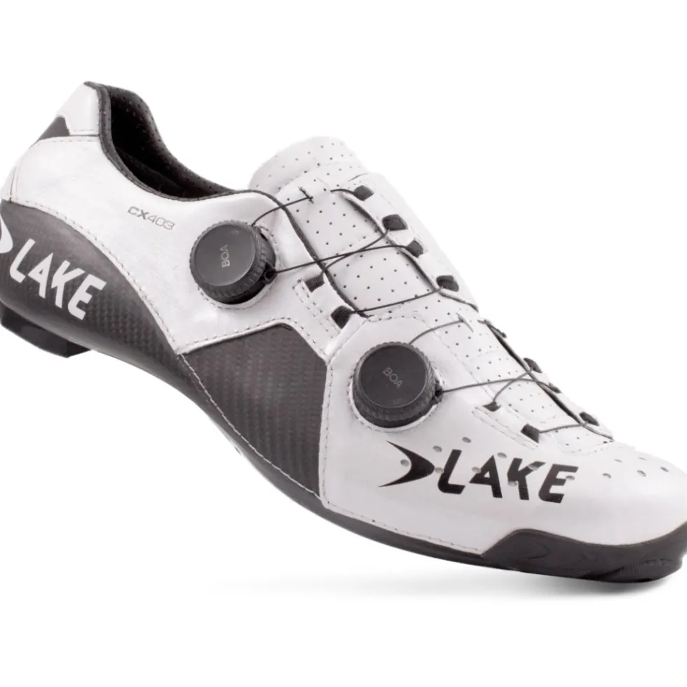 Lake CX403 Racefietsschoenen Heren - Breed - wit/zwart
