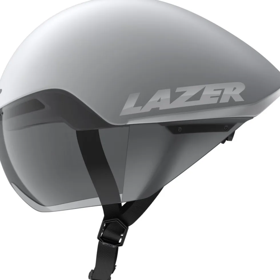 Lazer Victor KinetiCore Tijdrithelm - matte white silver
