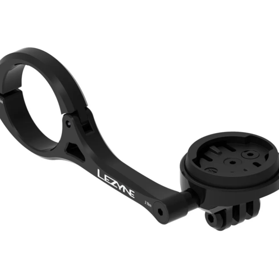 Lezyne Garmin/Wahoo GPS Forward Fietscomputer-Houder met GoPro-Bevestiging - zwart