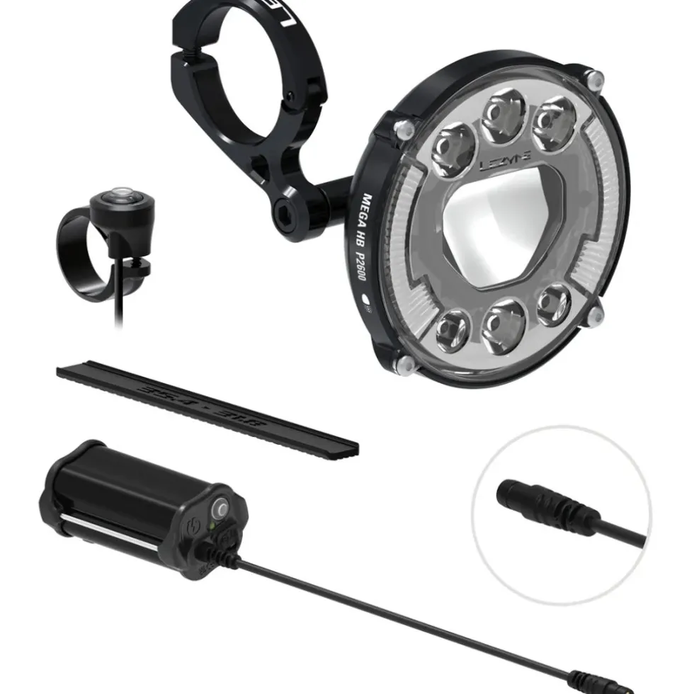 Lezyne Mega HB P2600 StVZO Loaded Kit Fietslamp Vooraan & Power Pack XL - zwart